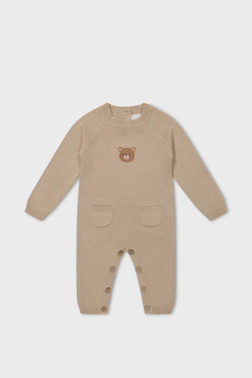 JK Theo Knit Onepiece - Fawn- 6-12M