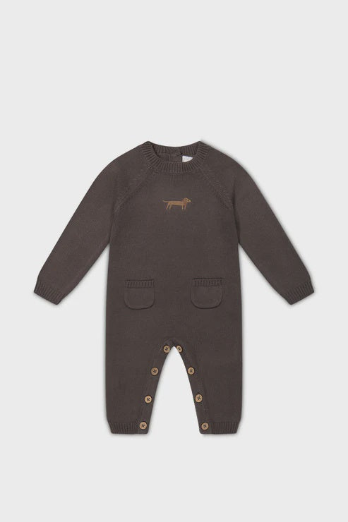 JK Theo Knit Onepiece - Wolf - 6-12M