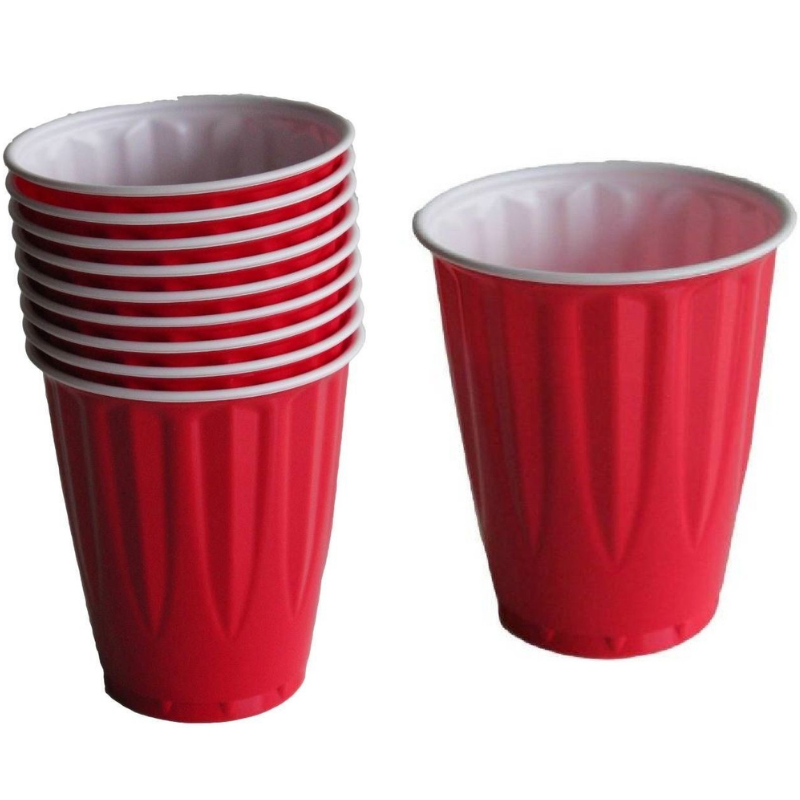 Red 18oz strong plastic cups 20pk
