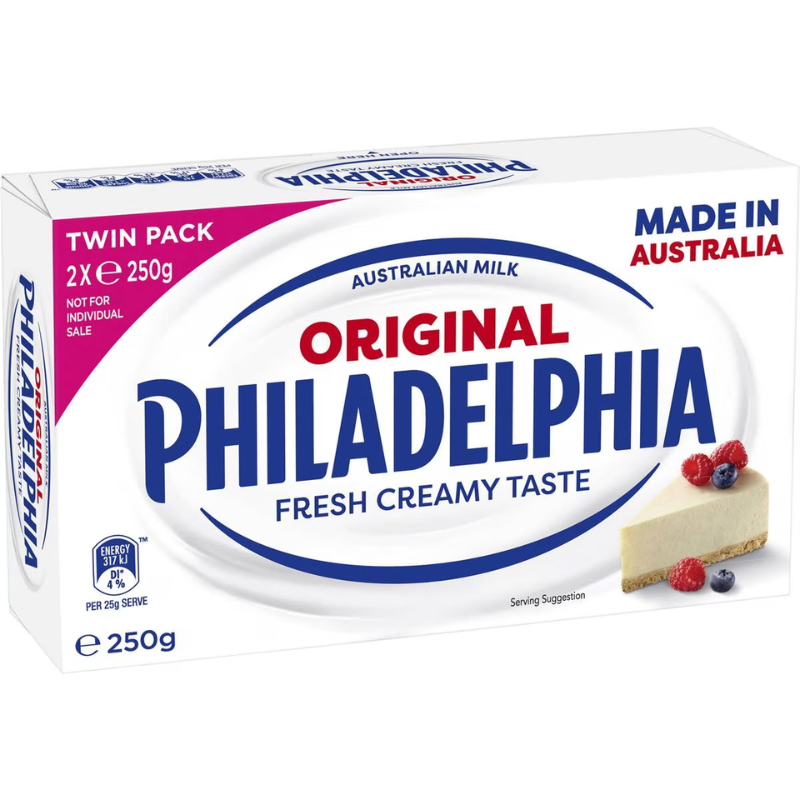 Philadelphia Cream Cheese Original Twin Pack 2 x 250g