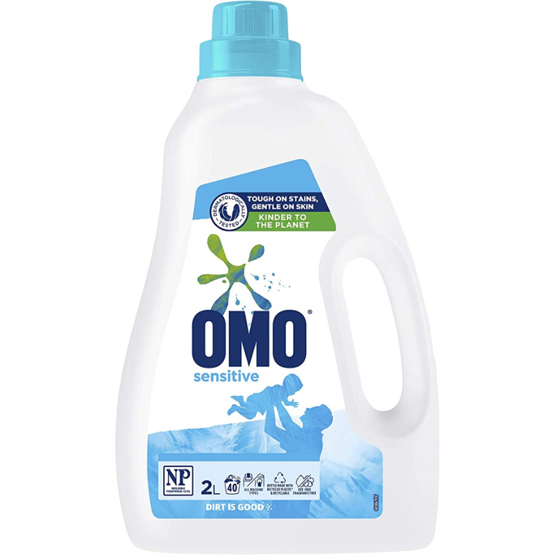 Omo Sensitive Laundry Detergent Liquid Front & Top Loader 2L