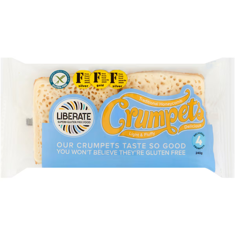 Liberate Gluten Free Crumpets Frozen 4Pk 240g