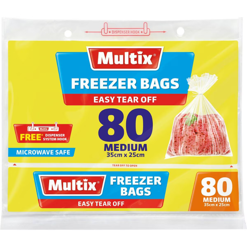 Multix Freezer Bags Medium 80pk