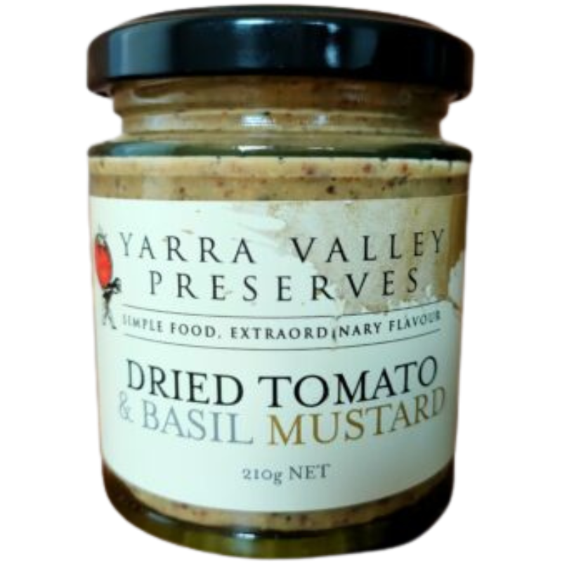 Yarra Valley Dried Tomato & Basil Mustard 210g