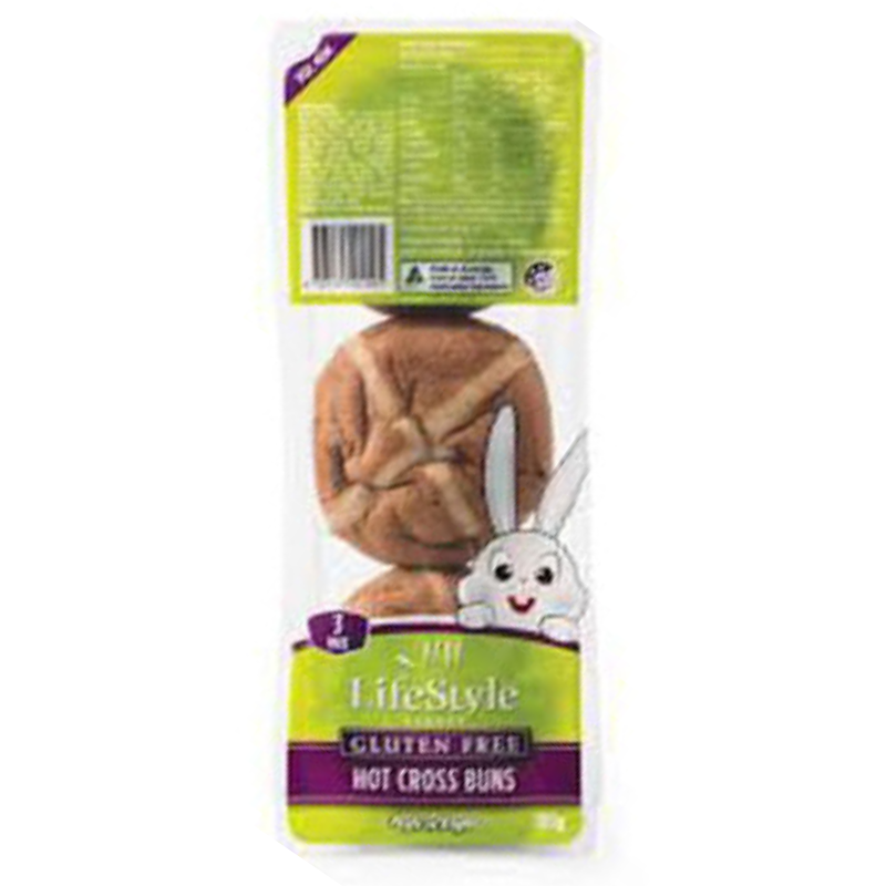 Lifestyle Bakery Gluten Free Hot Cross Buns 3Pk (Frozen)