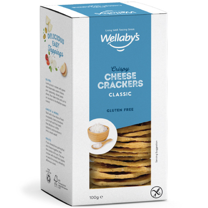 Wellaby's Crispy Cheese Crackers Classic 100g