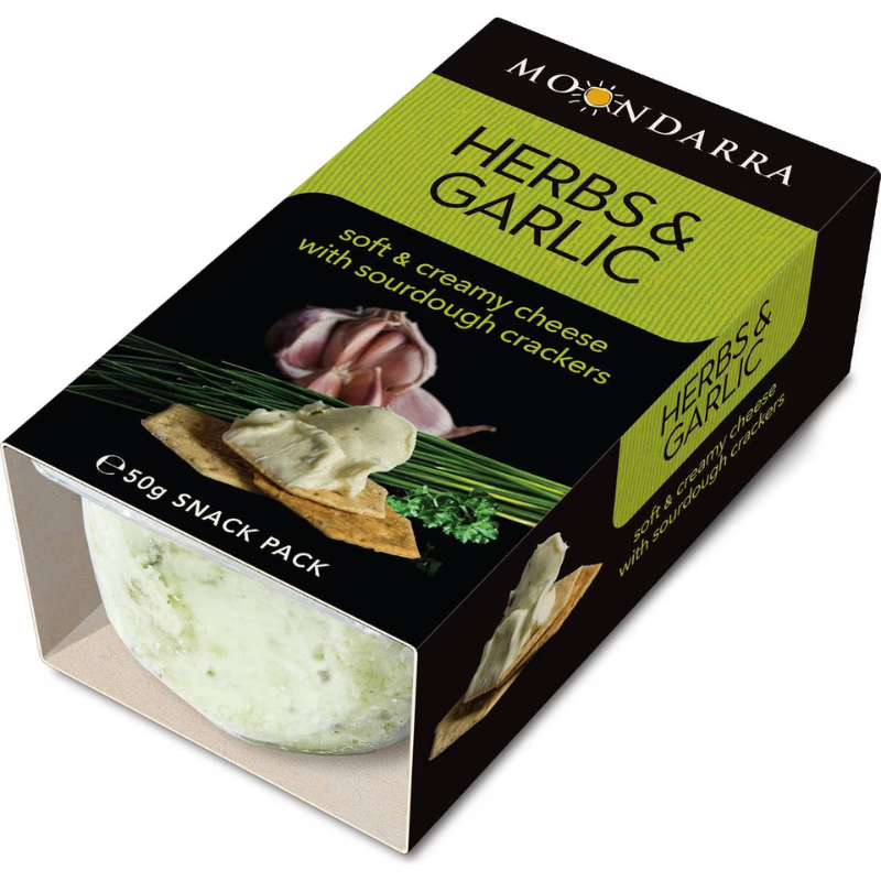 Moondarra Snack Pack Herb & Garlic Cheese 50g