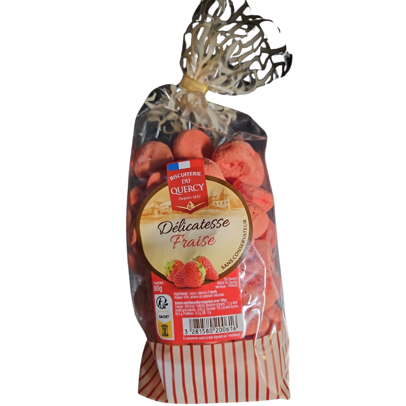 Biscuiterie Mini Strawberry Meringues 80g