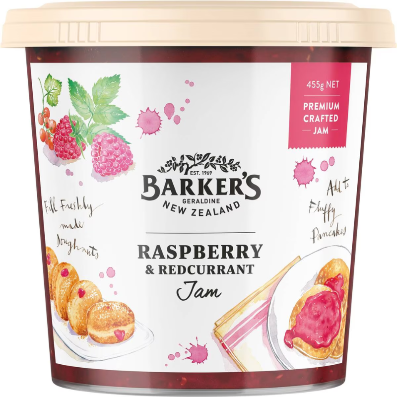 Barkers Raspberry & Redcurrant Jam 455g
