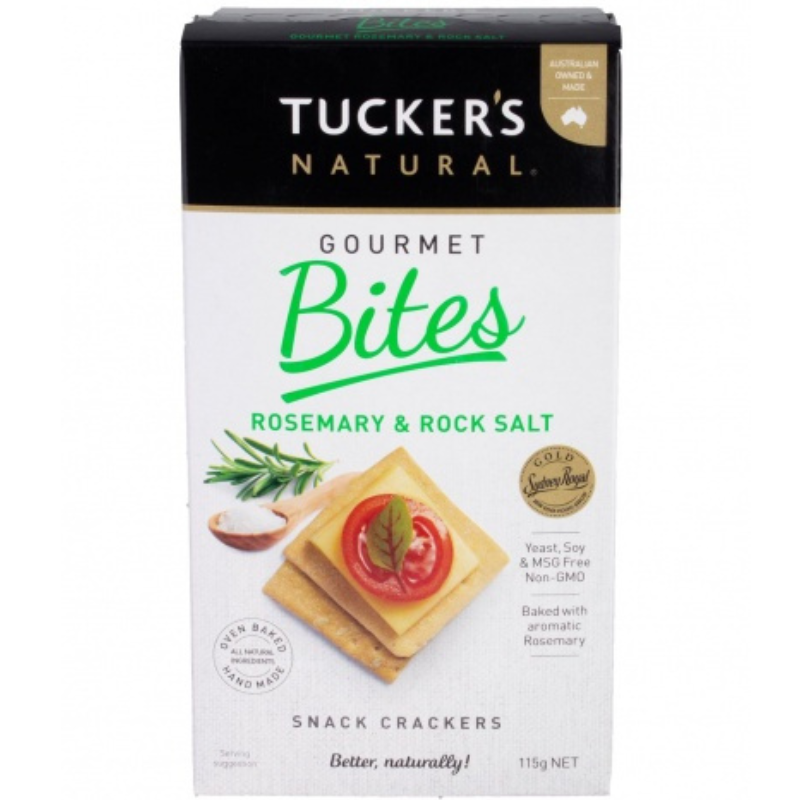 Tuckers Bites Rosemary & Rock Salt 115g