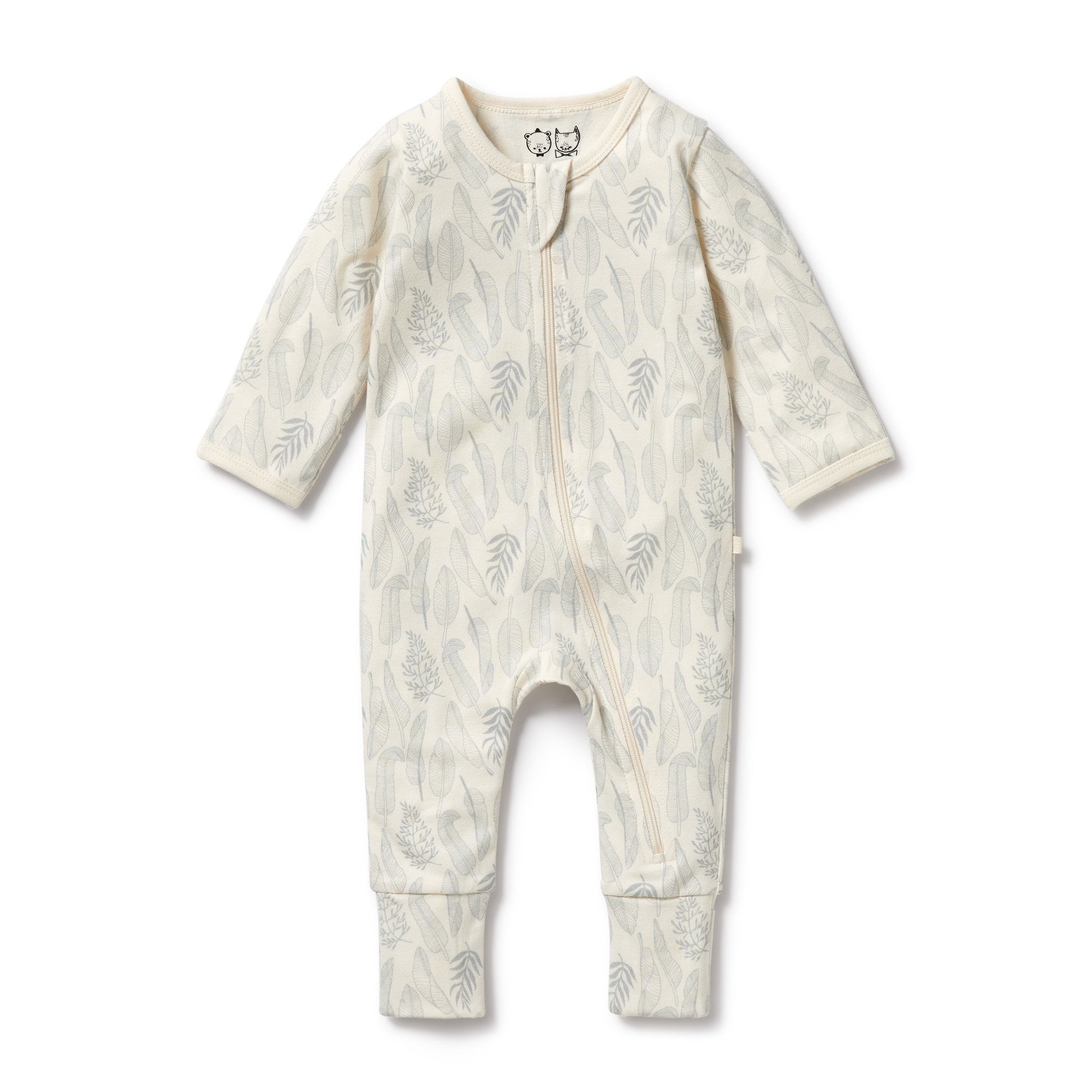 Wilson and Frenchy Organic New Leaf Zipsuit with Feet 6-12mths