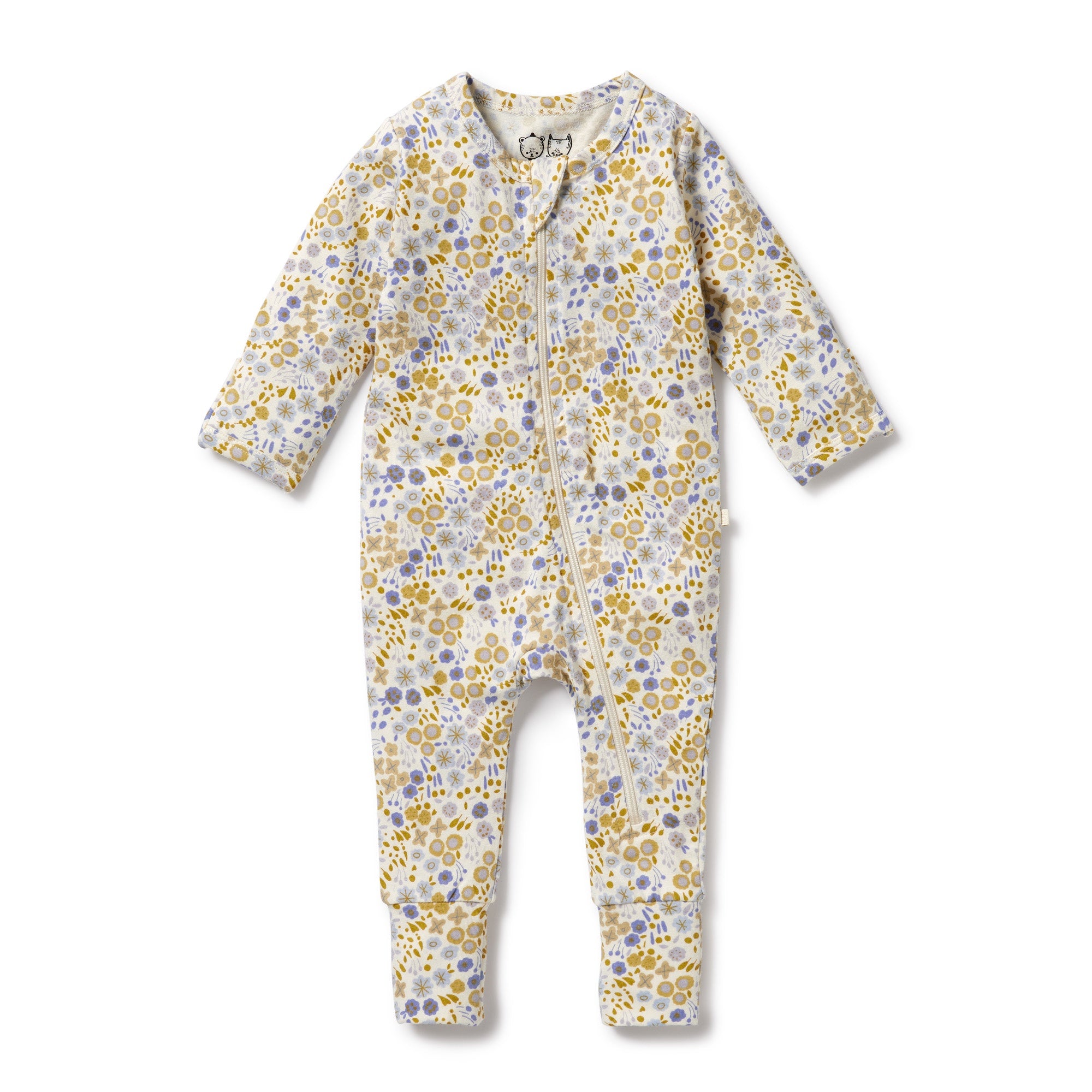 Wilson and Frenchy Organic Little Meadow Zipsuit with Feet 3-6mths