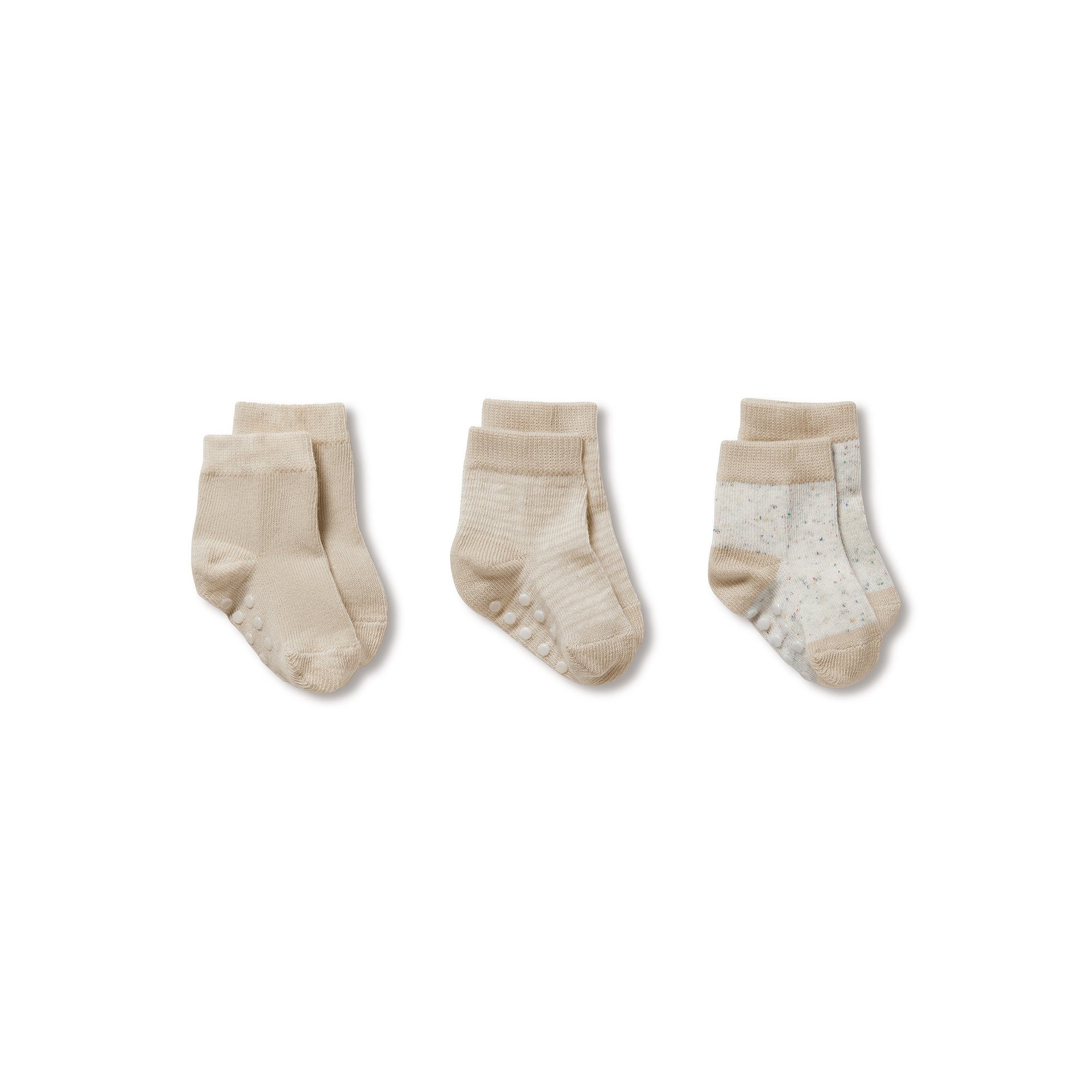 Wilson and Frenchy Baby Socks Clay 3pk 3-6mths