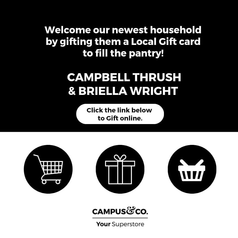 Gift Card for Campbell Thrush & Briella Wright