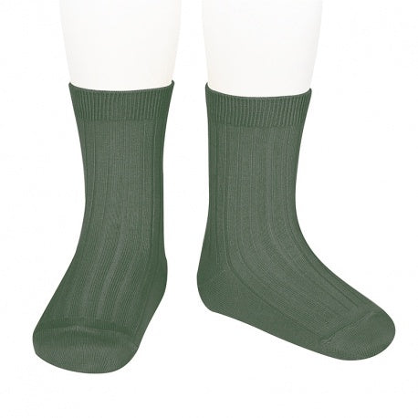 Condor 2016/4 Short Ribbed Socks - Lichen Green Size 4