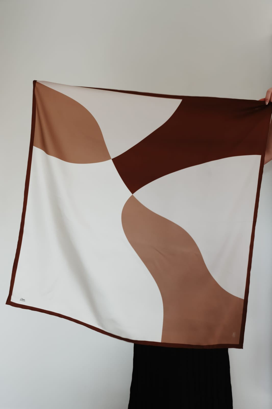 Brown Abstract - Silk Scarf