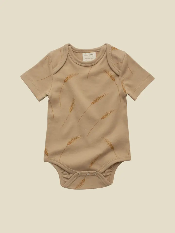 Wheat Short Sleeve Bodysuit 3-6m