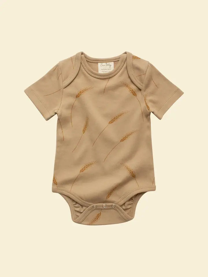 Wheat Short Sleeve Bodysuit 0-3m