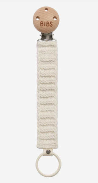 Knitted Pacifier Clip - Ivory