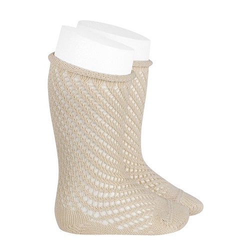 Condor 2508/2 Openwork Rolled Cuff Knee High Sock