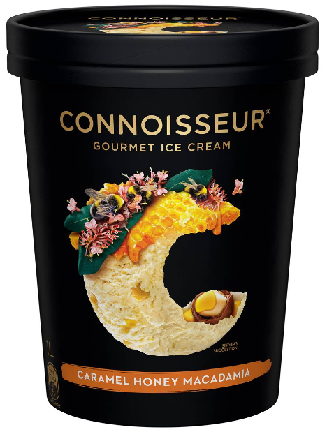 Connoisseur Caramel Honey Macadamia ice Cream 1L