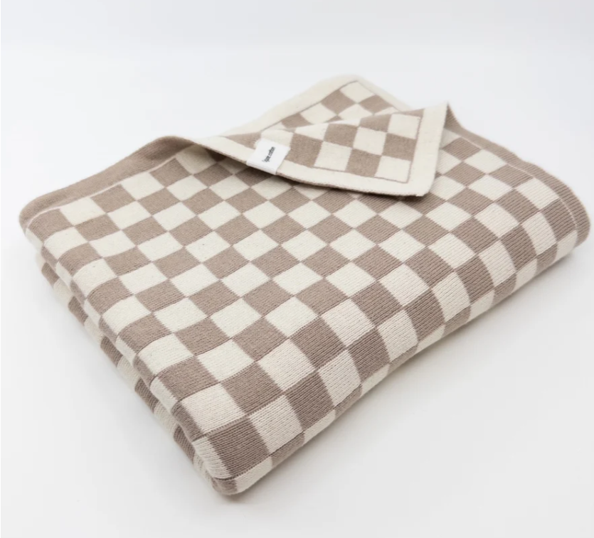 Cot & Buggy Blanket - Cashew Chequer