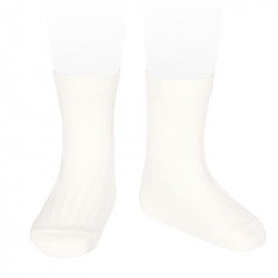 Condor 2016/4 Short Ribbed Socks - Cream Size 0
