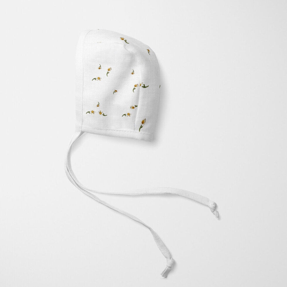 Classical Child Daisy Linen Bonnet - 6-12m