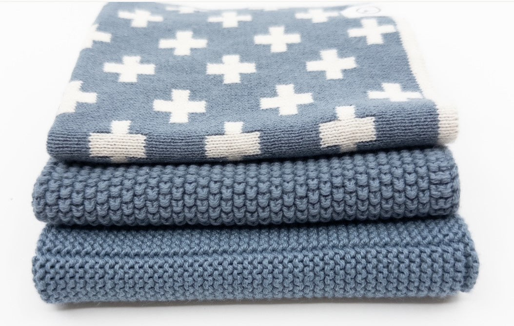 Ecovask Dishcloth 3pk Variety Pack - Denim+