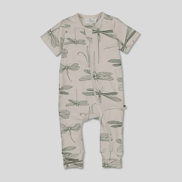 Burrow & Be Zip Suit Short Sleeve Dragonflies 0-3m