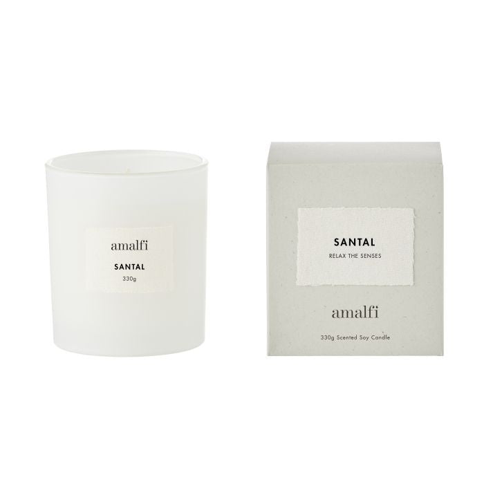 Amalfi Santal Scented Soy Wax Candle 330g White