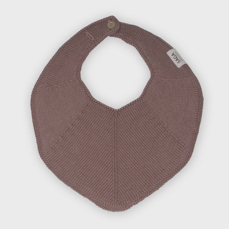 Saga Knitted Bib - Clove