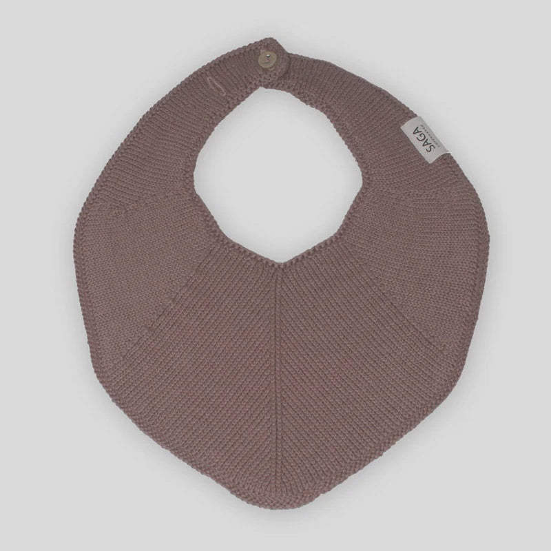 Saga Knitted Bib - Clove - Baby Halle