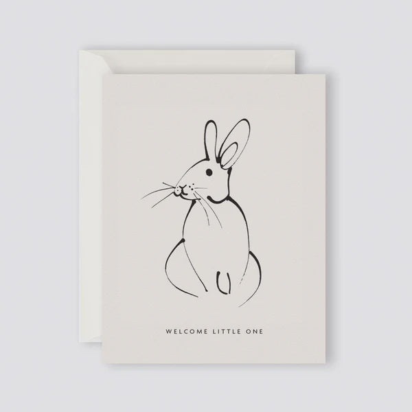 Father Rabbit Stationery Card Welcome Little One Rabbit