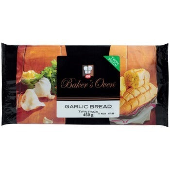 Bakers Oven Garlic Bread Twin 450g Pk