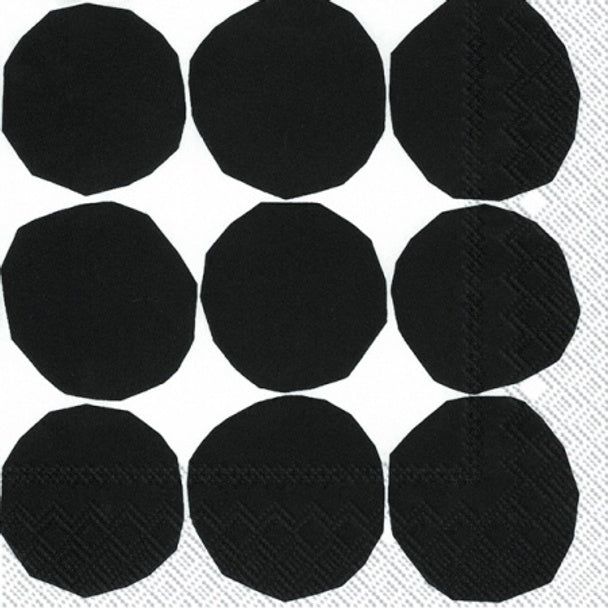 Marimekko Kivet Black White Cocktail Napkin