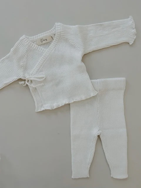 Ribbed Kimono Set Milk 6-12m