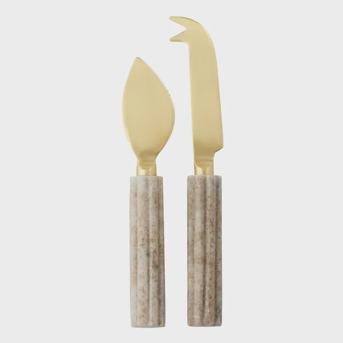 Rae S/2 Marble Cheese Knives 3.5x19.5cm