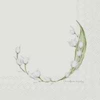Lily Wreath - Cream - Luncheon Napkin