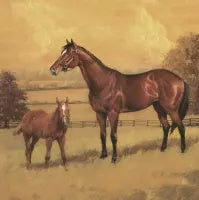 Luncheon Napkin Mare with a Colt Painting