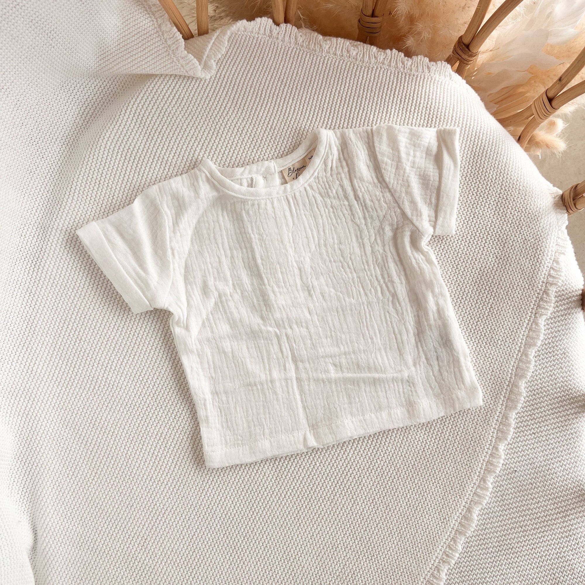 Vanilla Muslin Tee - Cuff Sleeve 2Y