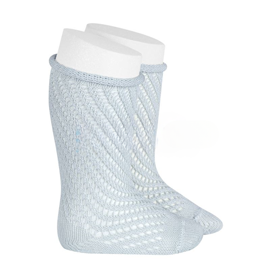 Condor 2508/2 Openwork Rolled Cuff Knee High Sock Pearl Size 4