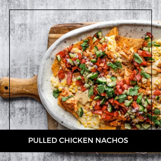 Pulled Chicken Nachos with Creamy Corn