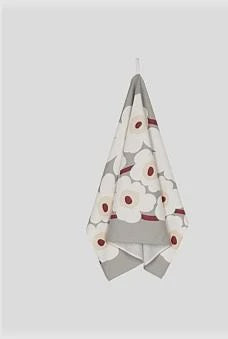 Marimekko Pieni Unikko Tea Towel Dark Cherry/Grey