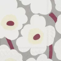 Cocktail Napkin Marimekko Unikko grey cream