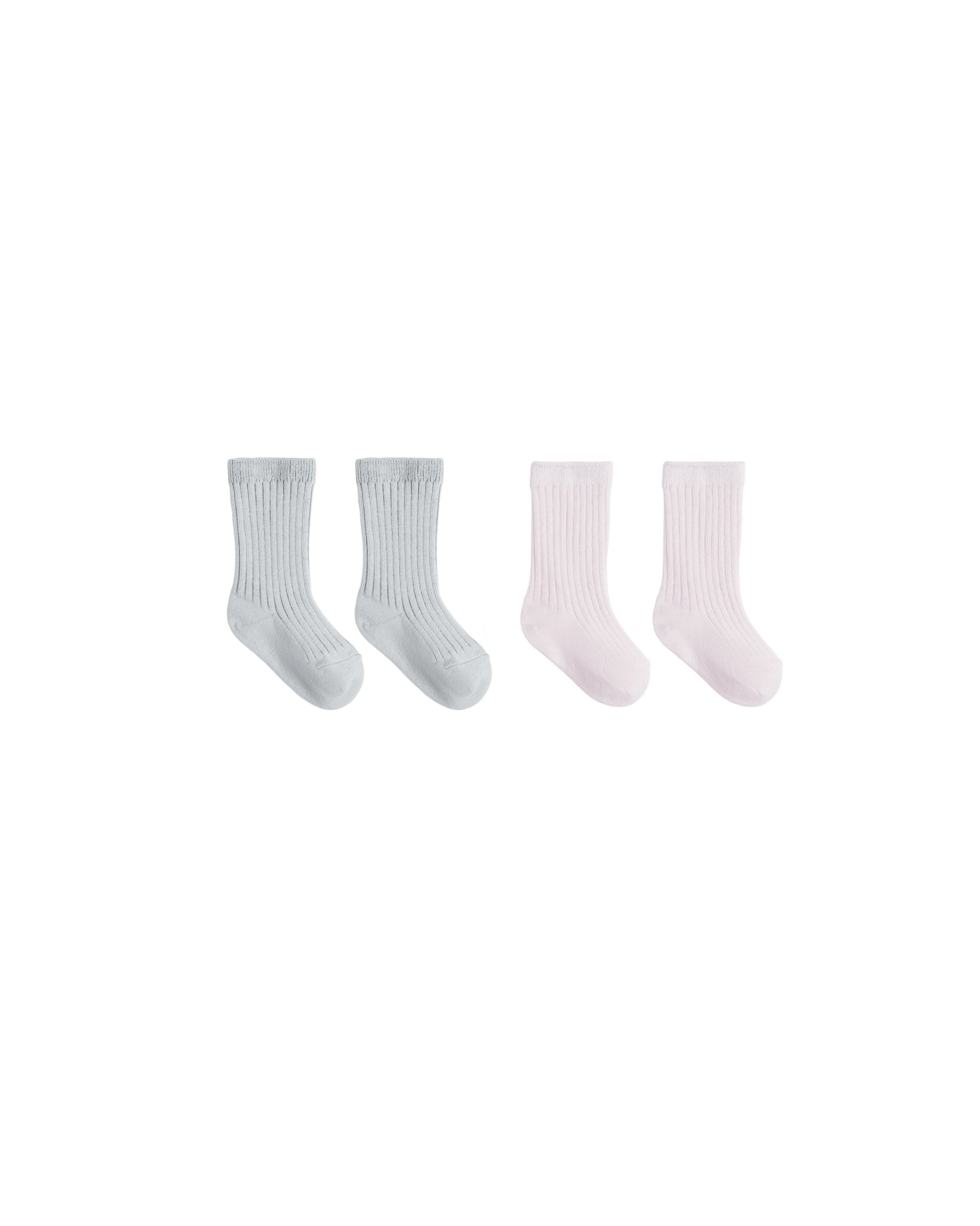 Quincy Mae Socks Set Blue Lilac 6-12m