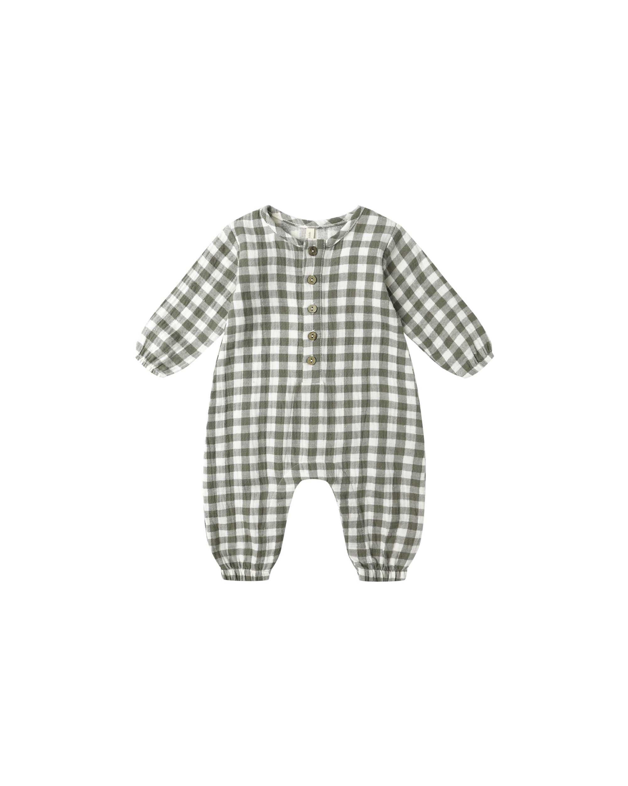Quincy Mae Jumpsuit Forest Check 3-6m