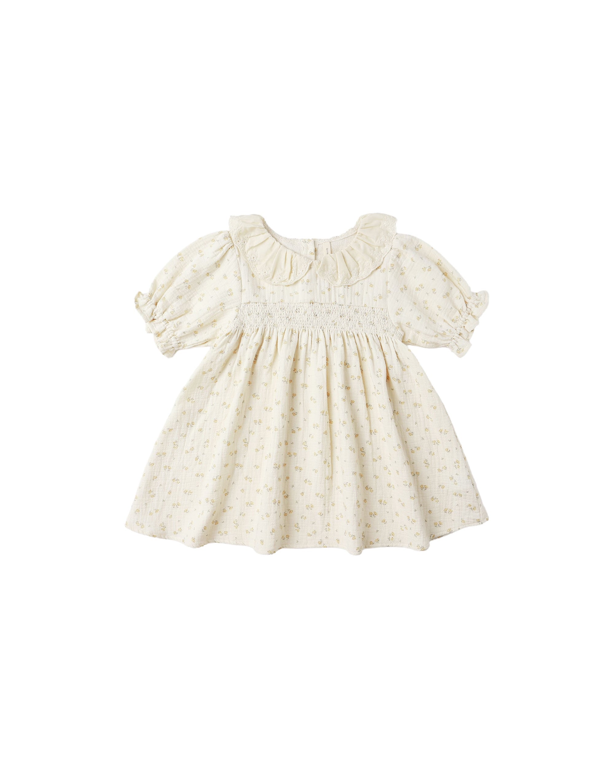 Quincy Mae Callie Short Sleeve Dress Golden Floral 12-18m