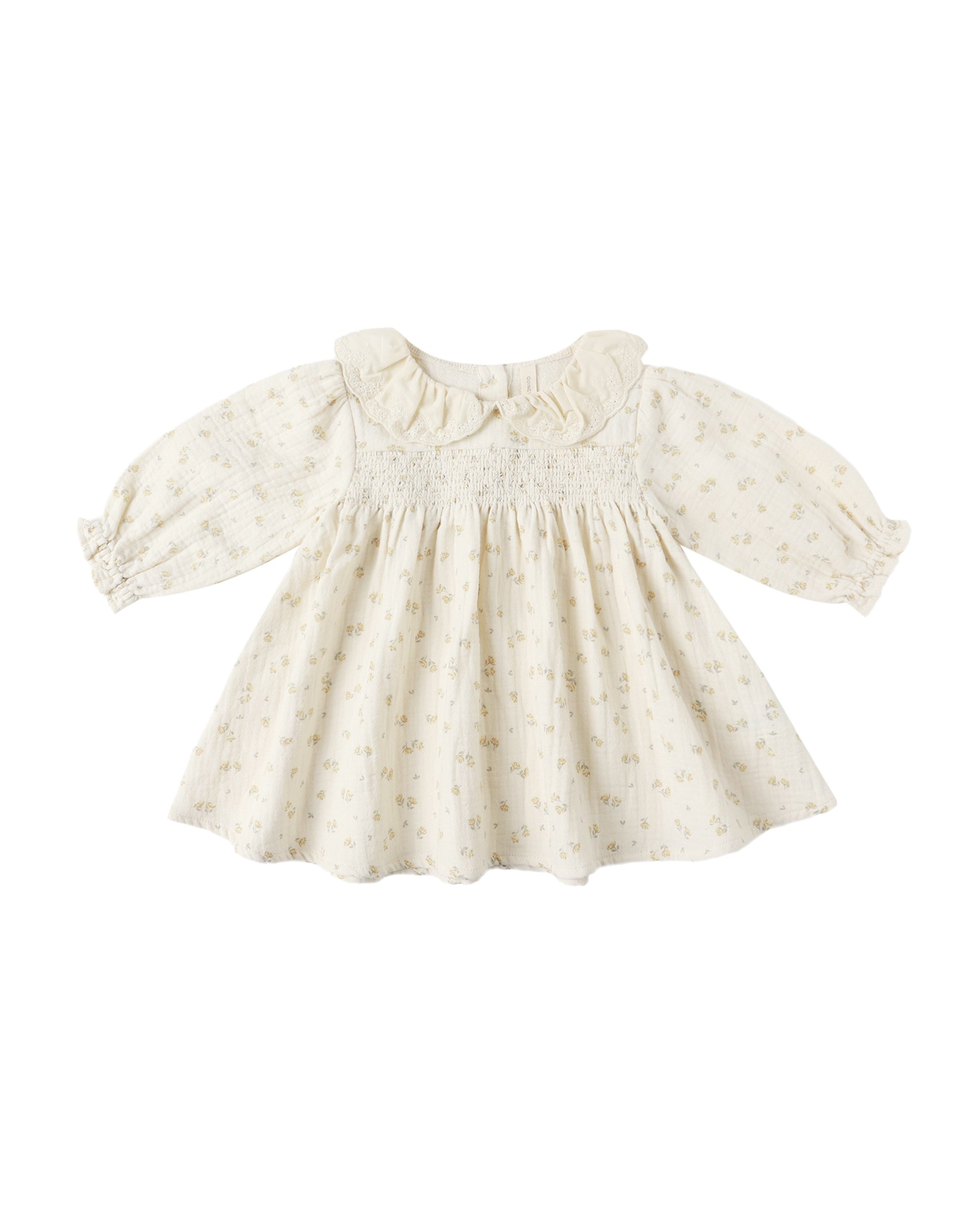 Quincy Mae Callie Long Sleeve Dress Golden Floral 12-18m