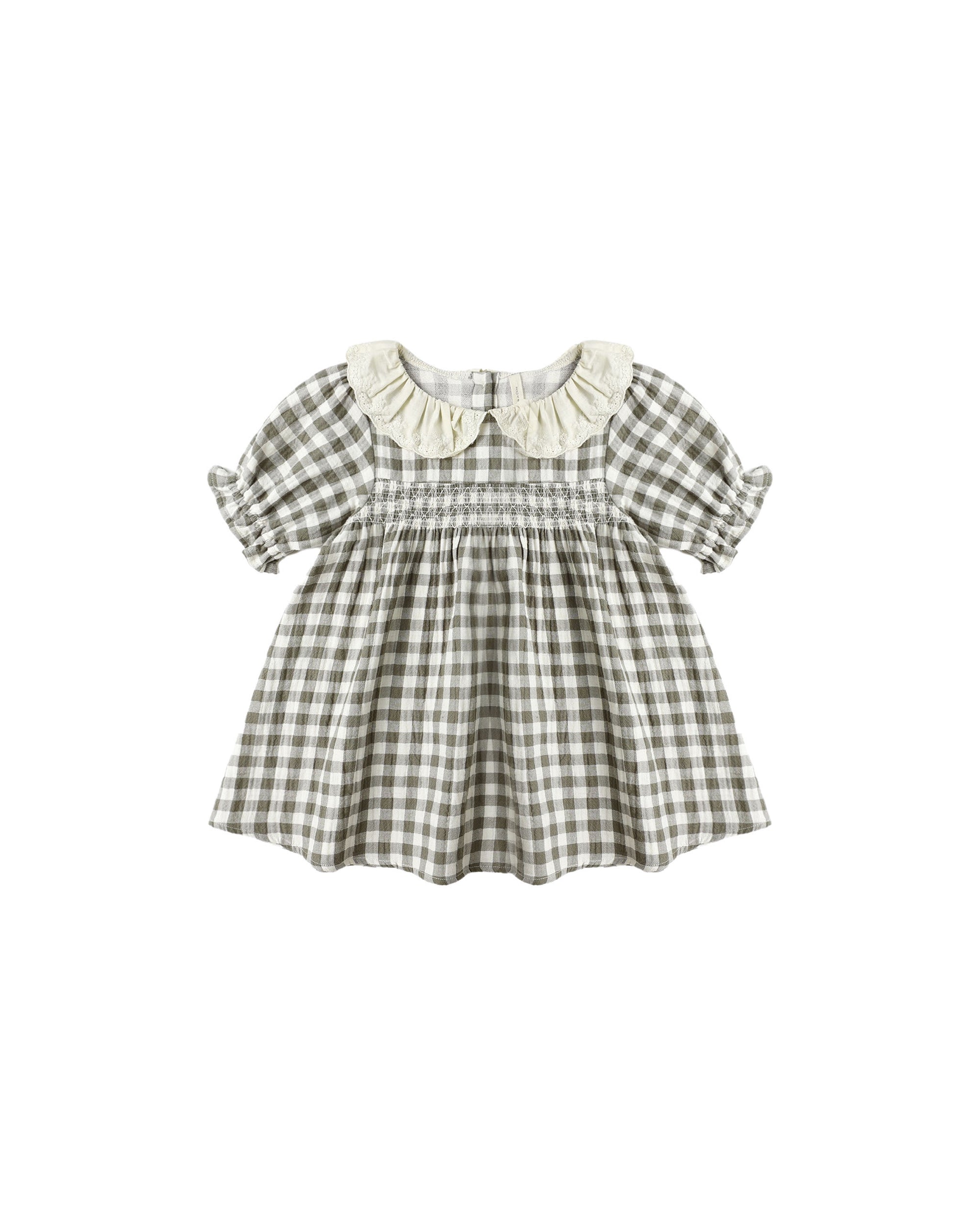 Quincy Mae Callie Short Sleeve Dress Forest Check 4-5y